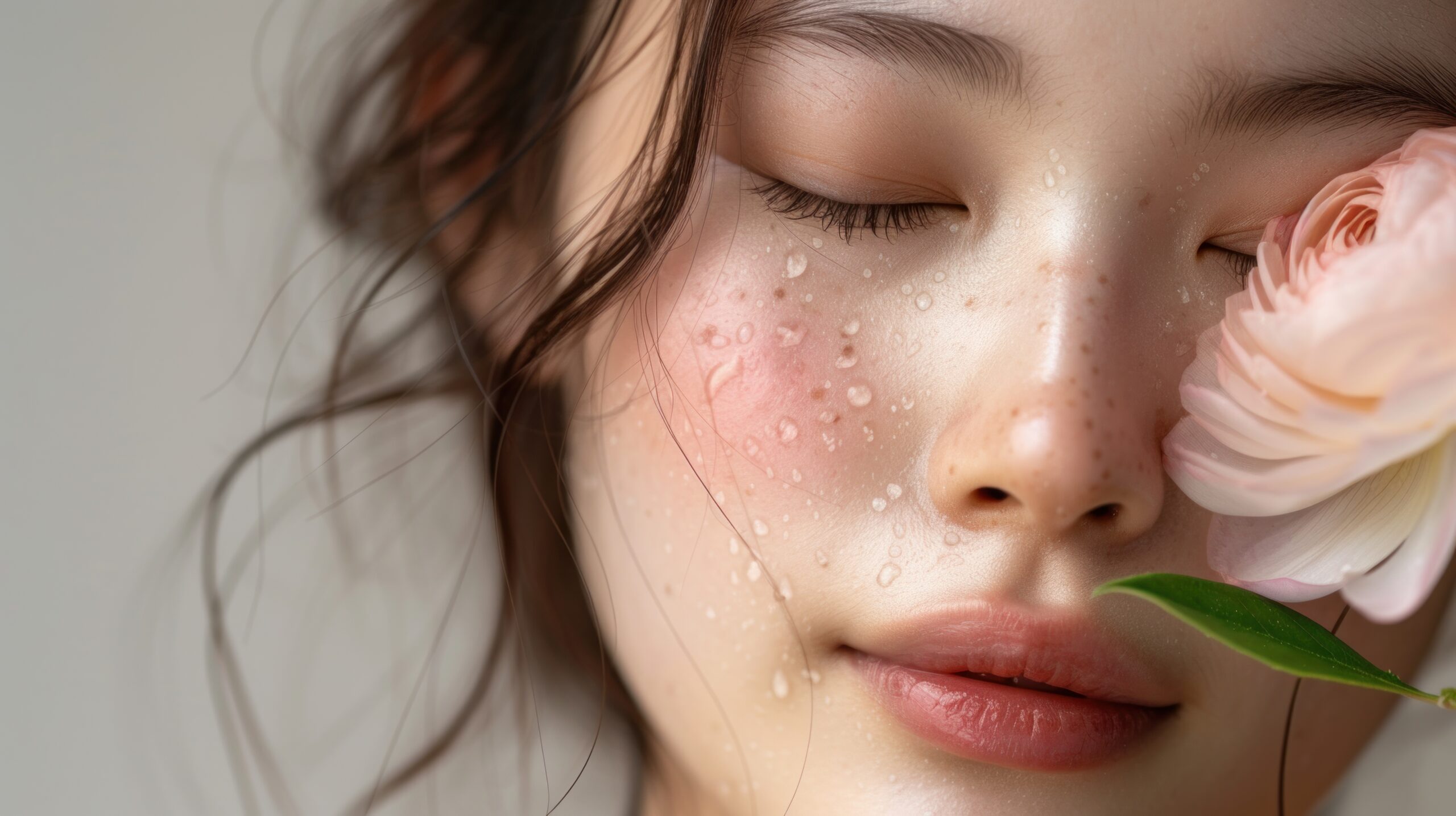 Women treating in her face